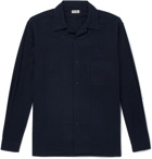 Camoshita - Camp-Collar Cotton-Flannel Shirt - Men - Navy
