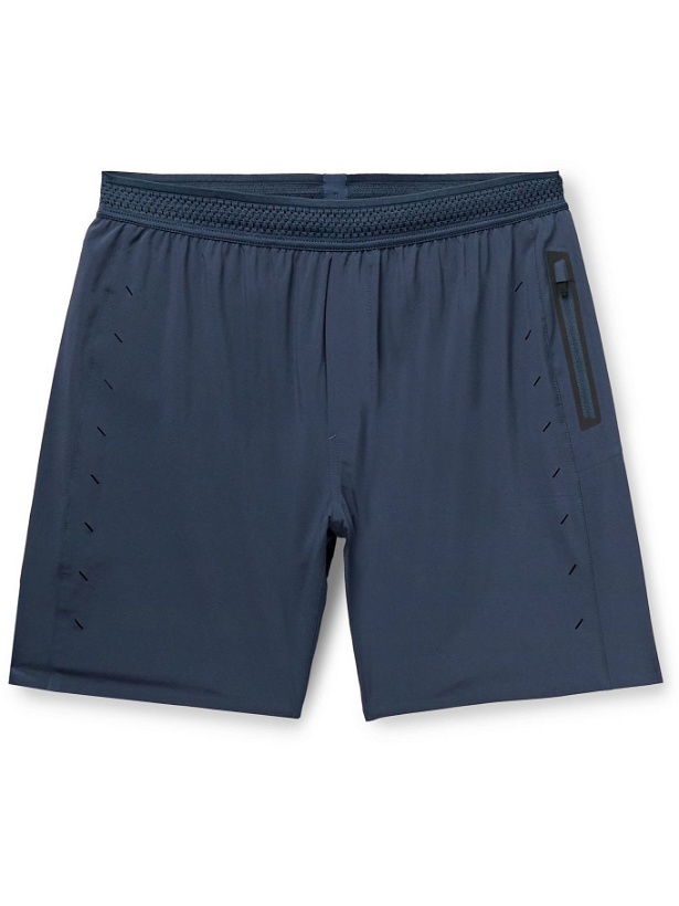 Photo: TEN THOUSAND - Session Crochet-Trimmed Stretch-Shell Running Shorts - Blue