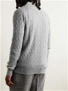 Ghiaia Cashmere - Cable-Knit Cashmere Polo Shirt - Gray