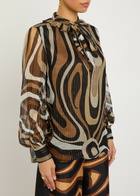 Pucci Patterned Silk-chiffon Blouse Black