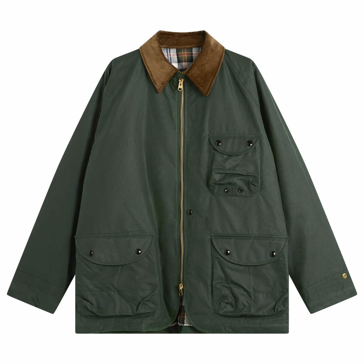 Drake's Men's Waxed Coverall Jacket in Emerald Green