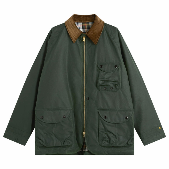 Photo: Drake's Men's Waxed Coverall Jacket in Emerald Green