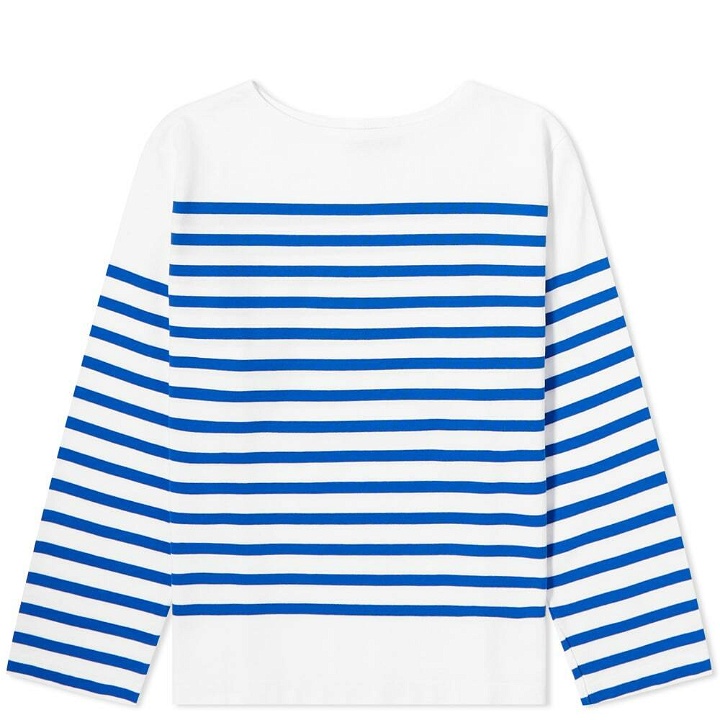 Photo: Beams Boy Women's Long Sleeve Breton Stripe T-Shirt in White/Blue