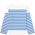 Beams Boy Women's Long Sleeve Breton Stripe T-Shirt in White/Blue