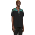 Marcelo Burlon County of Milan Black and Green Wings T-Shirt