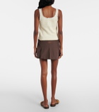 Miu Miu Lace-trimmed cotton tank top