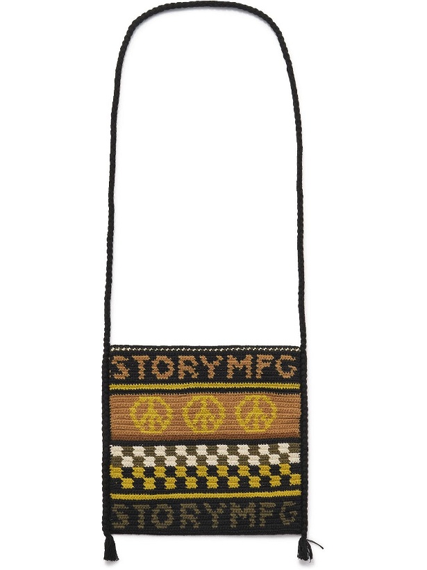 Photo: Story Mfg. - Peace Crochet-Knit Cotton Messenger Bag
