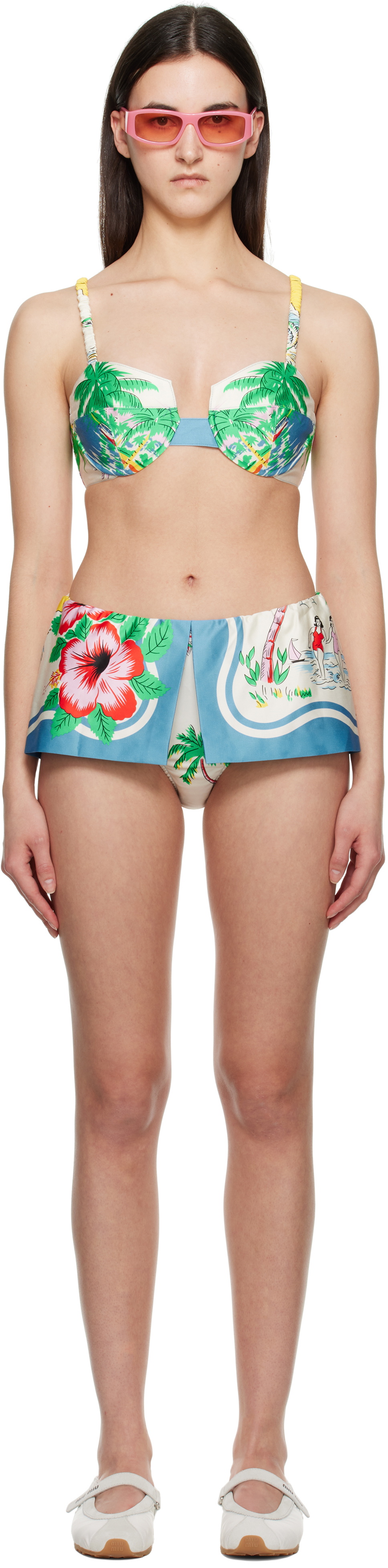 Anna Sui Multicolor Satin Bikini