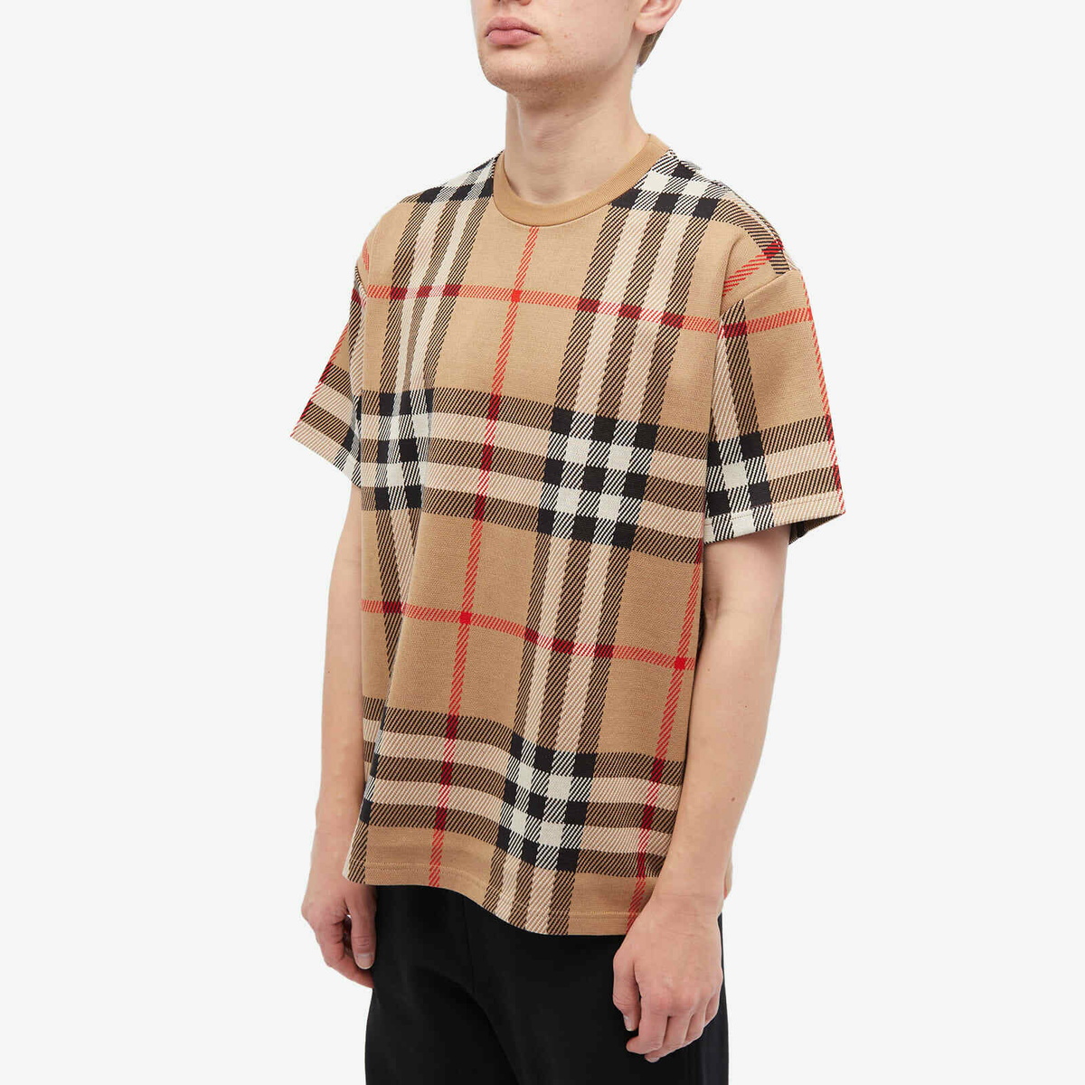 Burberry Men's Ferrybridge Check T-Shirt in Archive Beige