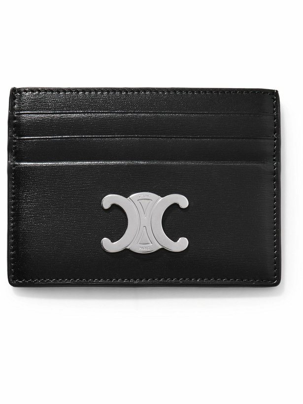 Photo: CELINE - Logo-Embellished Textured-Leather Cardholder