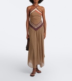 SIR Cooper asymmetric printed maxi skirt