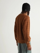 DIME - Logo-Embroidered Cable-Knit Cotton Sweater - Brown