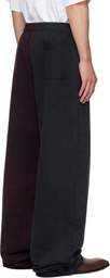 VETEMENTS Black & Burgundy Cradle of Filth Cut-Up Baggy Sweatpants