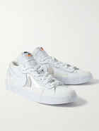 Nike - Sacai Blazer Low Suede-Trimmed Leather Sneakers - White