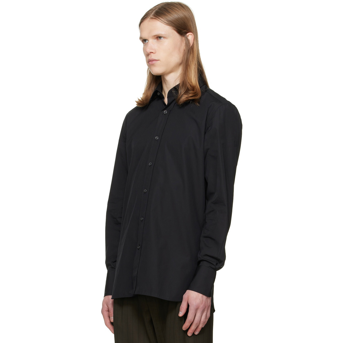 TOM FORD Black Poplin Slim Fit Shirt