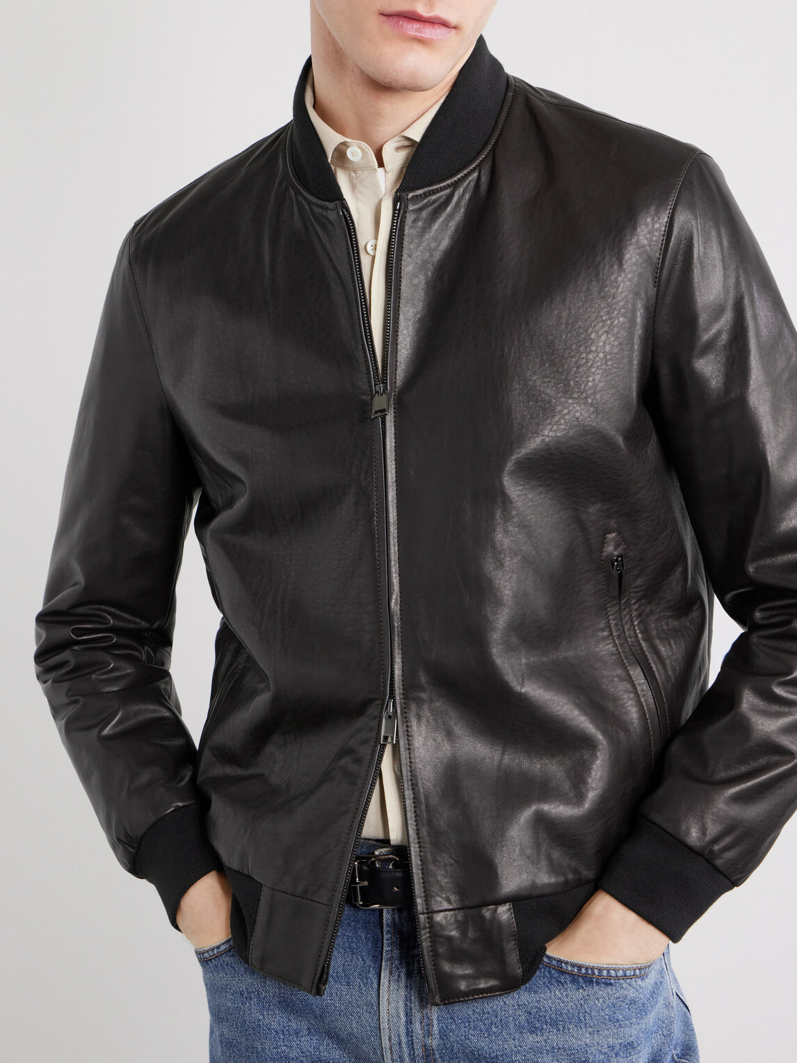 Brioni - Leather Jacket - Brown