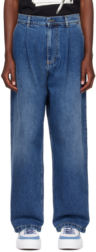 Photo: Moschino Blue Pleated Jeans