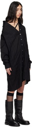 Ann Demeulemeester Black Halina Dropped Shoulder Shirt Minidress