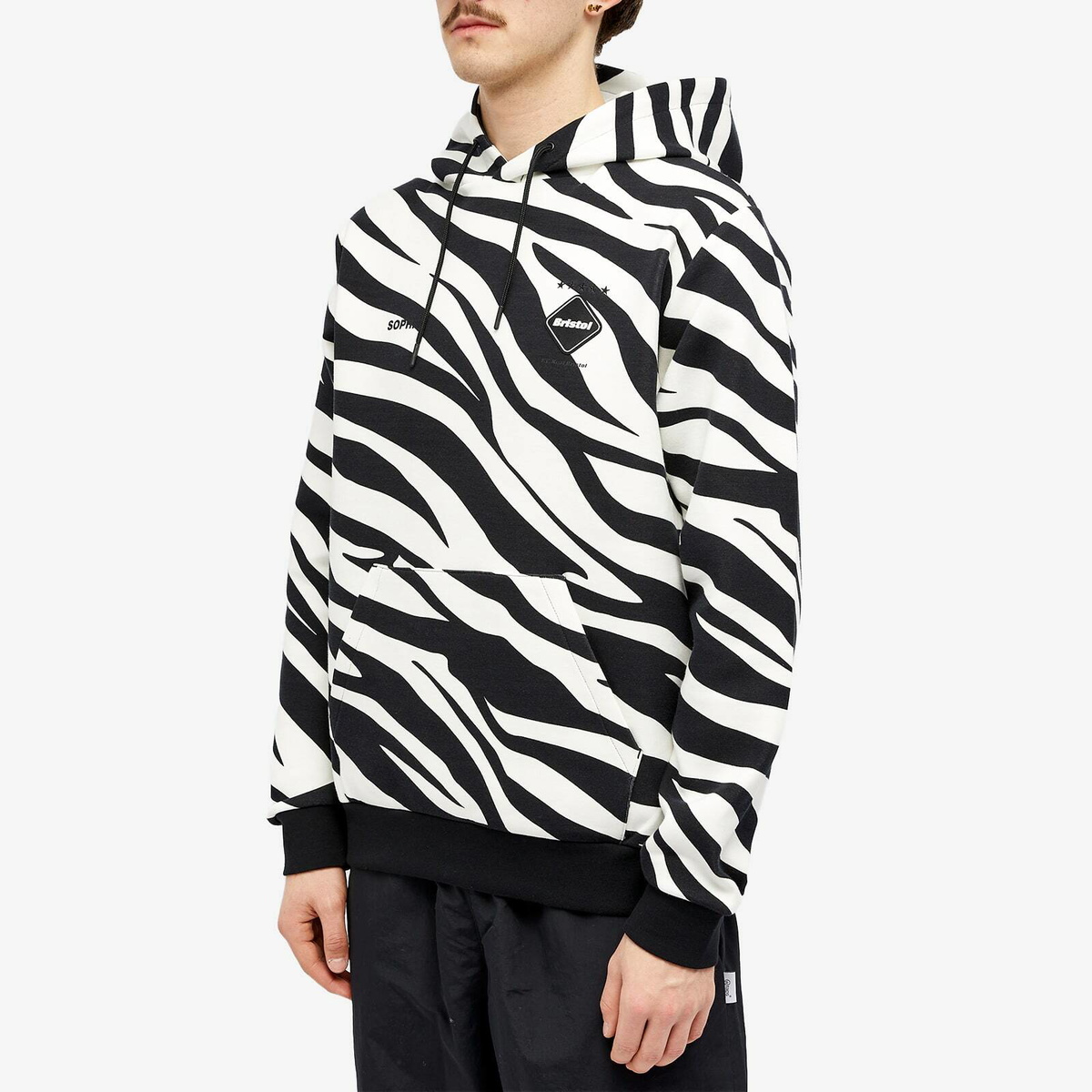 F.C. Real Bristol Men's Tech Training Hoodie in White Zebra