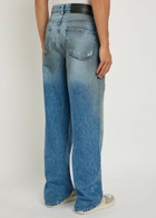 Nahmias Dirty Wash Distressed Straight-leg Jeans Denim