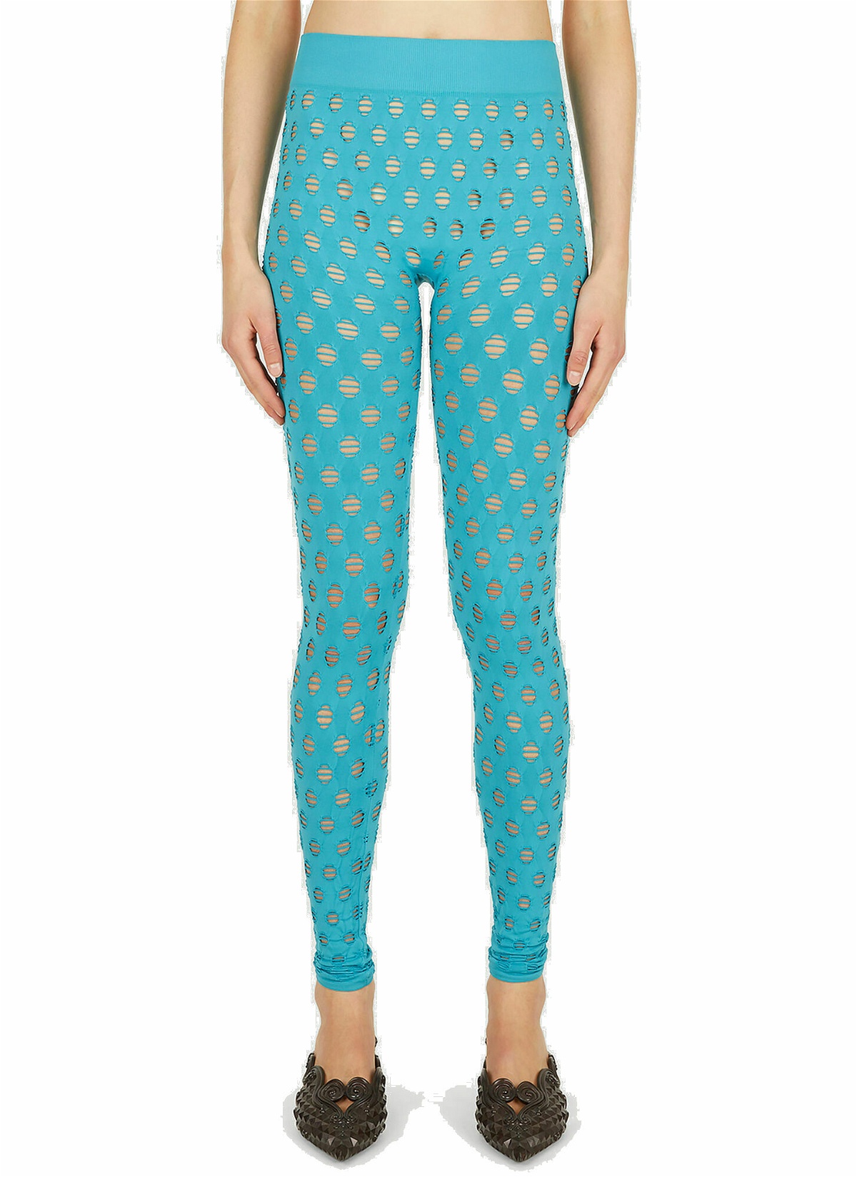 Photo: Perforated Circle Leggings in Blue