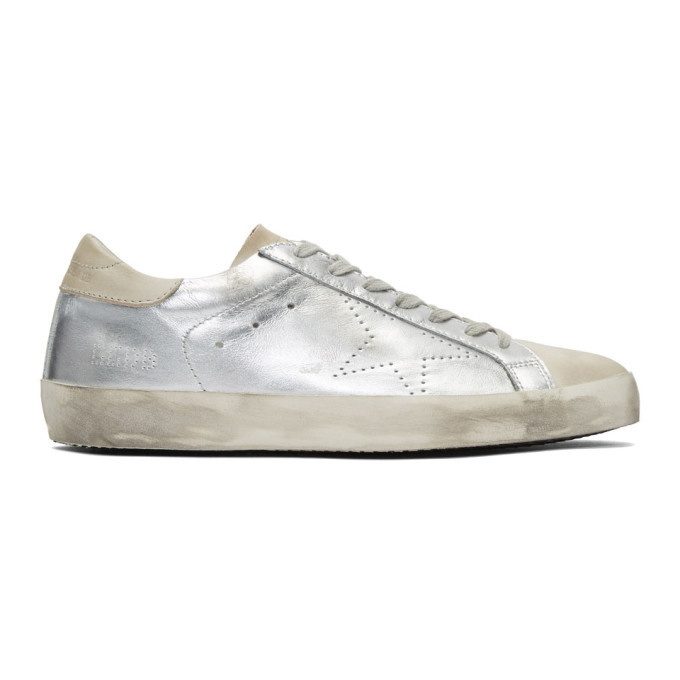 Photo: Golden Goose Silver and Grey Skate Superstar Sneakers