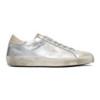 Golden Goose Silver and Grey Skate Superstar Sneakers