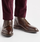 George Cleverley - Toby Pebble-Grain Leather Brogue Boots - Brown