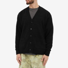 Auralee Men's Cotton Linen Cardigan in Black