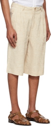 Holzweiler Beige Lino Linen Mix Shorts