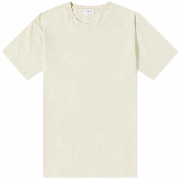 Photo: Sunspel Men's Organic Riviera T-Shirt in Archive White Melange