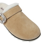 Roger Vivier Slidy Viv' shearling and suede slippers