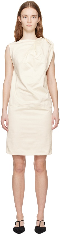 Photo: TOTEME Off White Shoulder-Twist Midi Dress