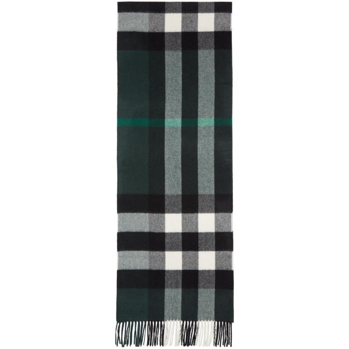 Photo: Burberry Green Large Classic Cashmere Check Scarf 