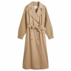 Max Mara Women's Trench Coat with Knitted Sleeves in Camel