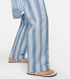 Toteme - Striped cotton and silk pants