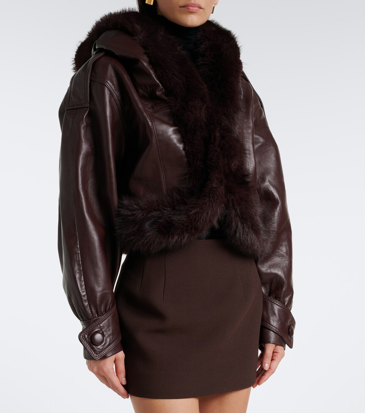 Retrofête Jia cropped leather jacket