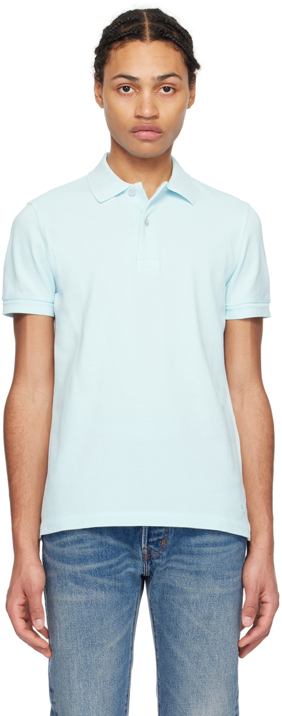 TOM FORD Blue Tennis Polo TOM FORD