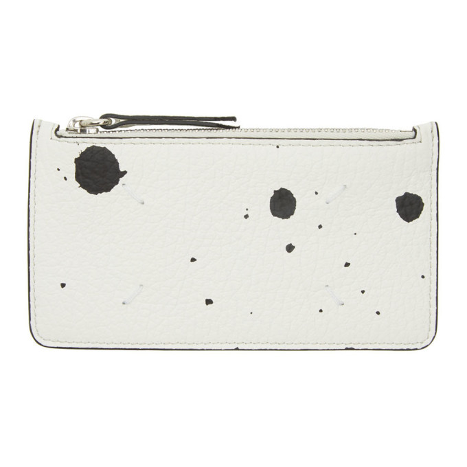 Maison Margiela カードホルダー Graffiti ウォレット Maison Margiela White Paint Splatter Coin Pouch Long Card Holder
