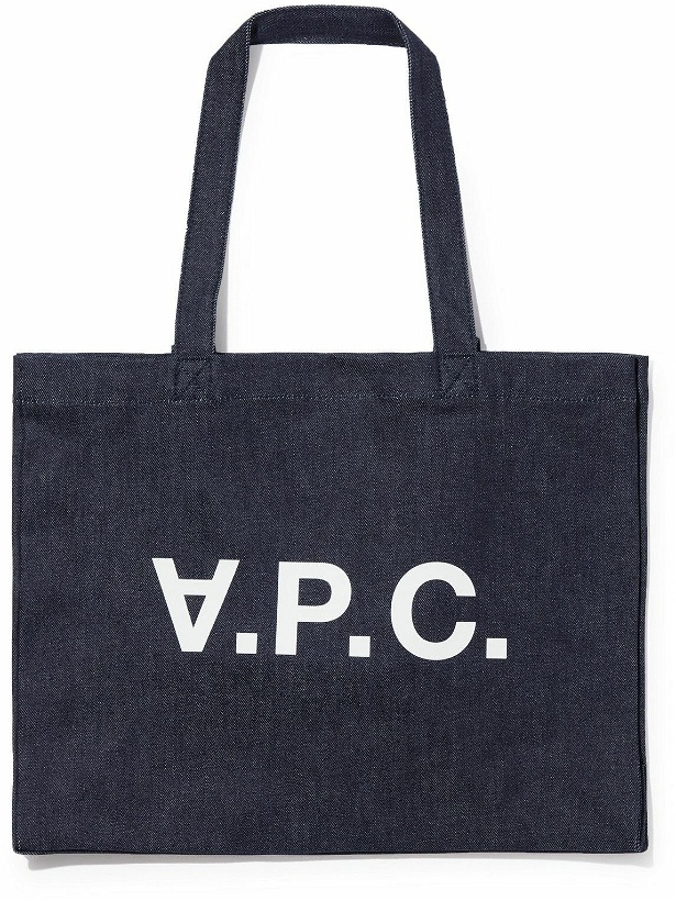 Photo: A.P.C. - Daniela Logo-Print Denim Tote Bag