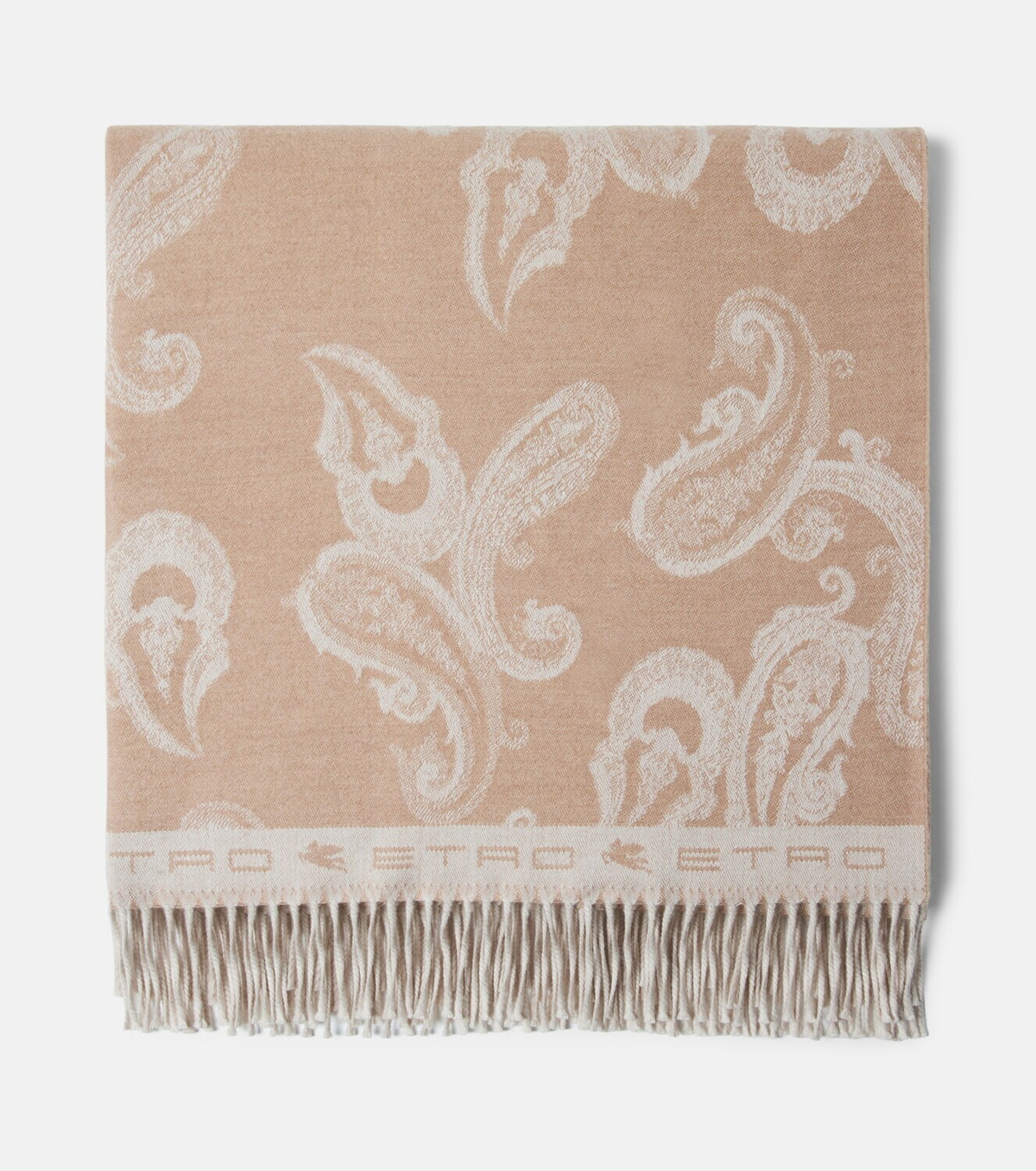 Etro Fringed paisley wool throw