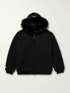 Balenciaga - Plush-Lined Cotton-Jersey Hoodie - Black