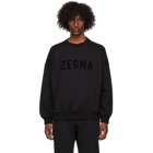 Fear of God Ermenegildo Zegna Black Oversized Logo Sweatshirt