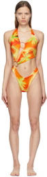 Louisa Ballou Orange & Yellow Sex Wax One-Piece Swimsuit
