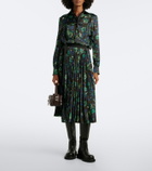 Sacai Floral plissé midi skirt