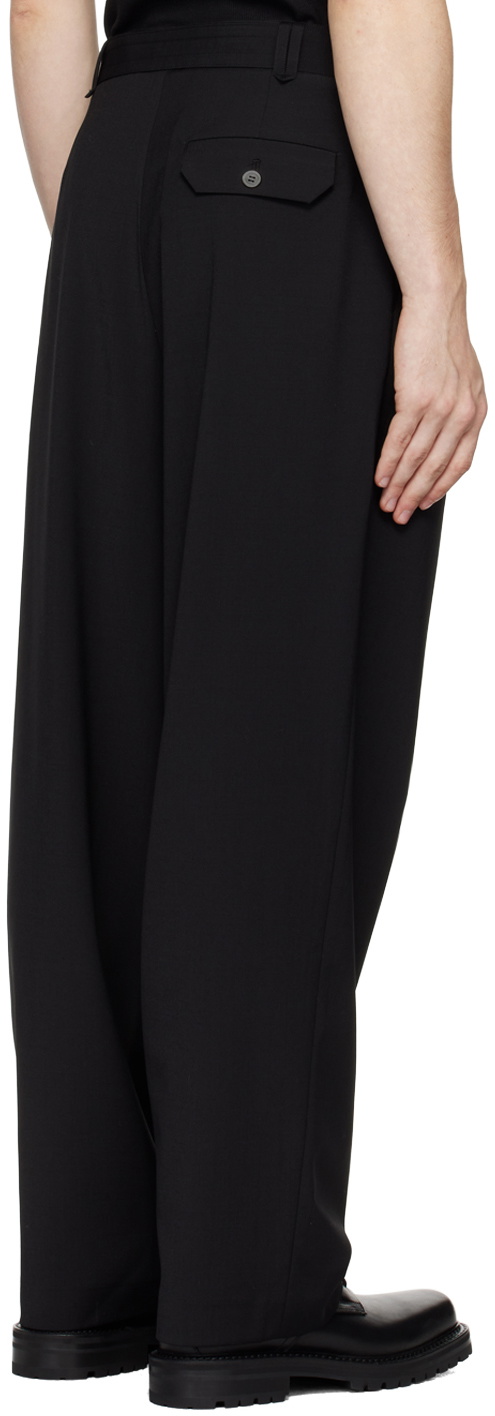 CMMAWEAR Black Belted Two-Pleat Trousers