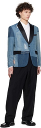 Junya Watanabe Blue Patchwork Denim Blazer