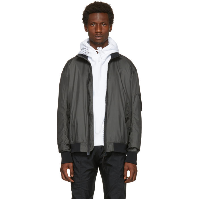 Helmut Lang Grey Translucent Bomber Jacket Helmut Lang