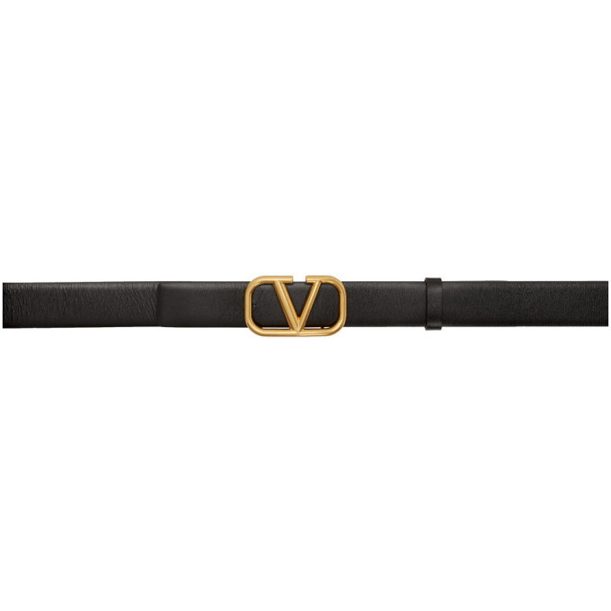 Photo: Valentino Black Valentino Garavani VLogo Buckle Belt