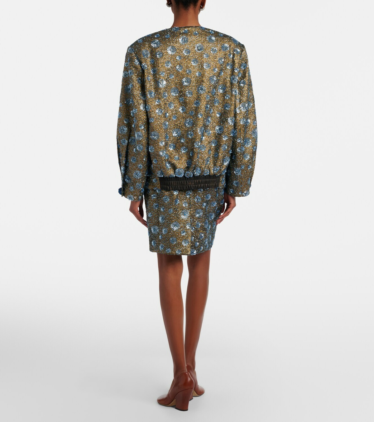 Jacques Wei Floral sequined pencil skirt